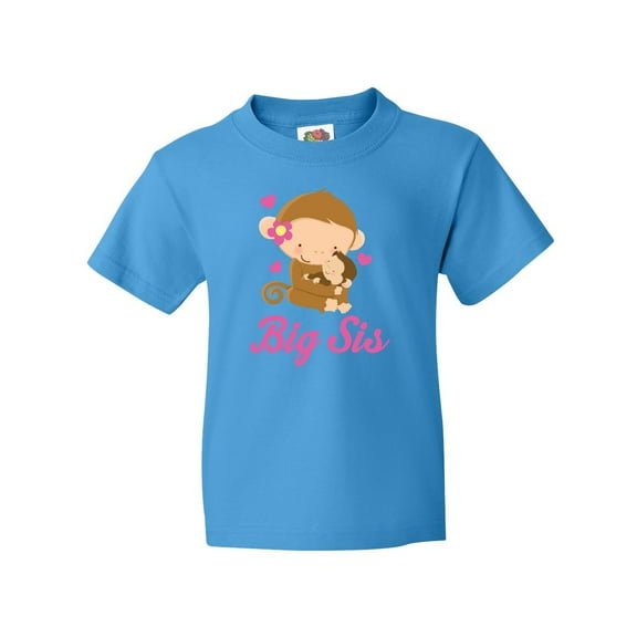 Inktastic Big Sis Monkeys Youth T-Shirt