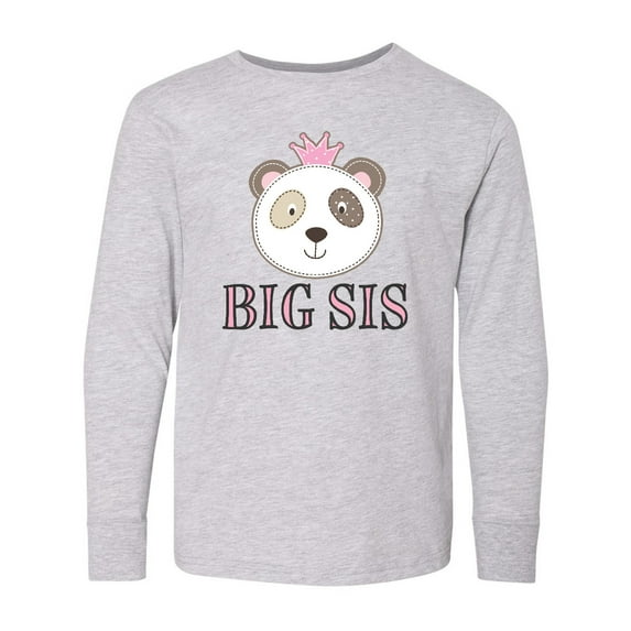 Inktastic Big Sis Panda Sister Announcement Long Sleeve Youth T-Shirt