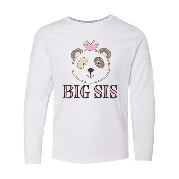 Inktastic Big Sis Panda Sister Announcement Long Sleeve Youth T-Shirt