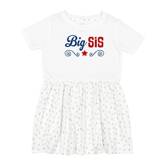 Inktastic Big Sis Patriotic Sister Girls Toddler Dress