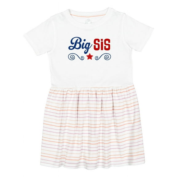 Inktastic Big Sis Patriotic Sister Girls Toddler Dress