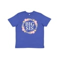 thumbnail image 1 of Inktastic Big Sis Rose Floral Wreath Sister Youth T-Shirt, 1 of 5