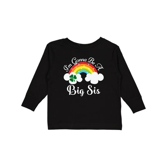 Inktastic Big Sis St Patricks Irish Sister Announcement Girls Long Sleeve Toddler T-Shirt