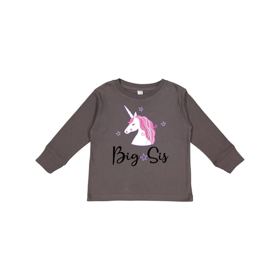 Inktastic Big Sis Unicorn Girls Sister Announcement Girls Long Sleeve Toddler T-Shirt