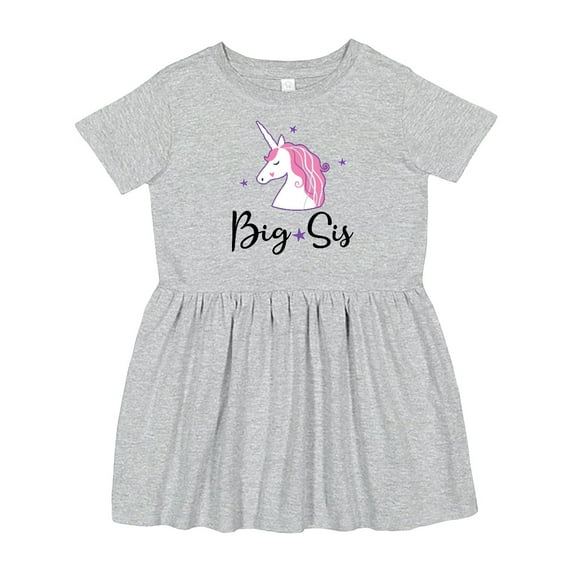Inktastic Big Sis Unicorn Girls Sister Announcement Girls Toddler Dress