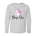thumbnail image 1 of Inktastic Big Sis Unicorn Girls Sister Announcement Long Sleeve Youth T-Shirt, 1 of 5