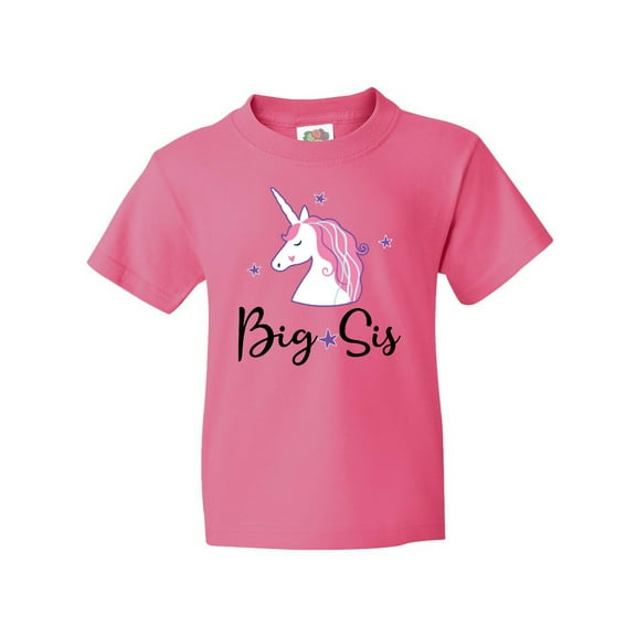 Inktastic Big Sis Unicorn Girls Sister Announcement Youth T-Shirt