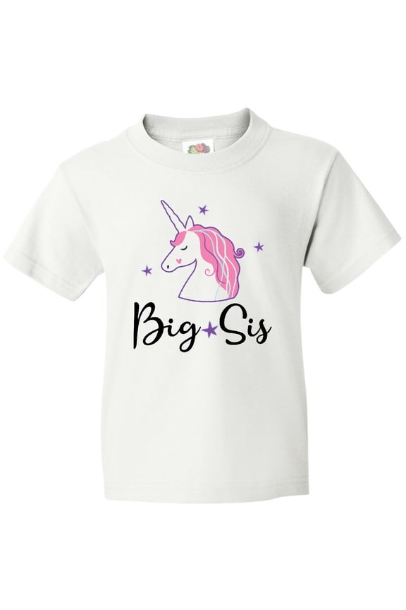 Big Sis Unicorn Girls Sister Announcement Youth T-Shirt