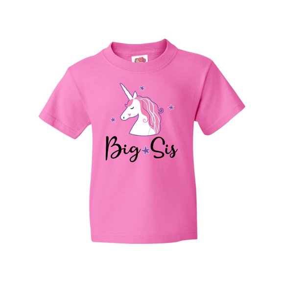 Inktastic Big Sis Unicorn Girls Sister Announcement Youth T-Shirt