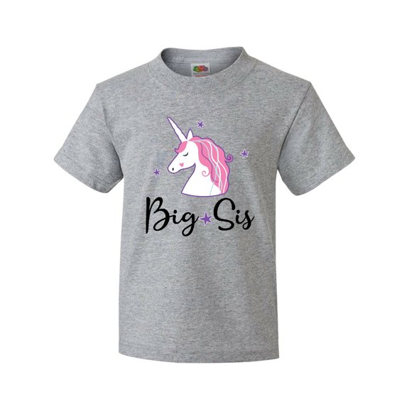 Inktastic Big Sis Unicorn Girls Sister Announcement Youth T-Shirt