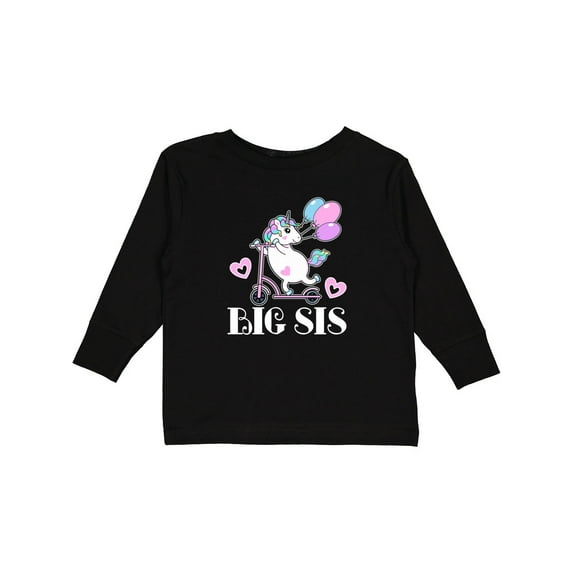 Inktastic Big Sis Unicorn Sister Announcement Girls Long Sleeve Toddler T-Shirt