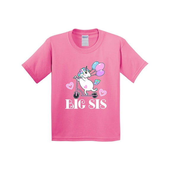 Inktastic Big Sis Unicorn Sister Announcement Youth T-Shirt