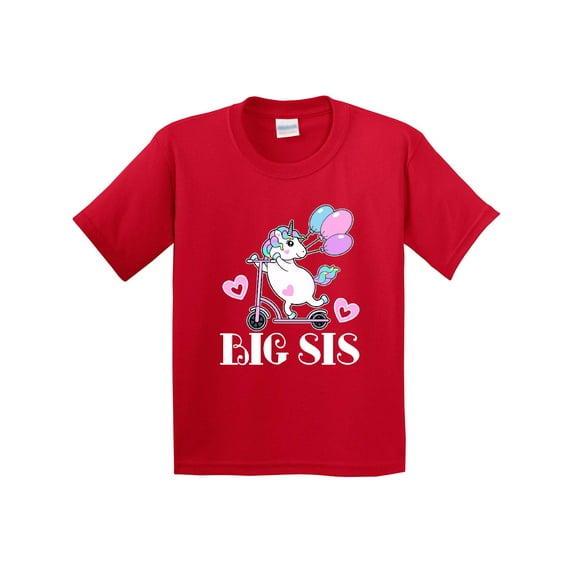 Inktastic Big Sis Unicorn Sister Announcement Youth T-Shirt
