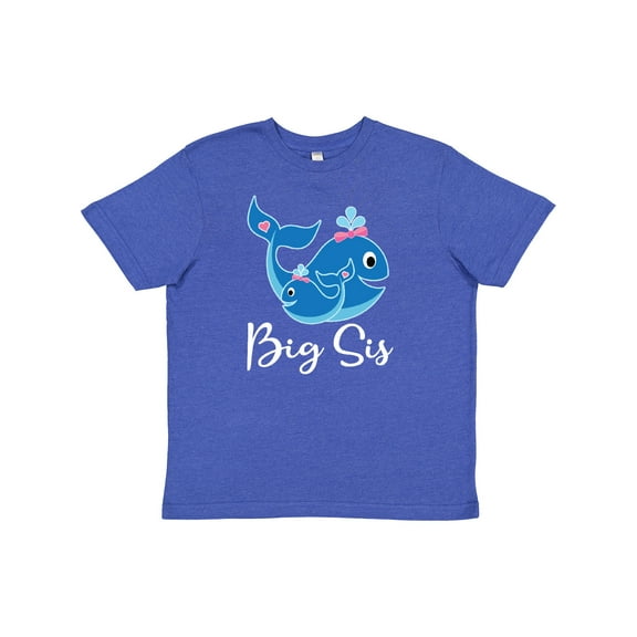 Inktastic Big Sis Whale Girls Sister Youth T-Shirt