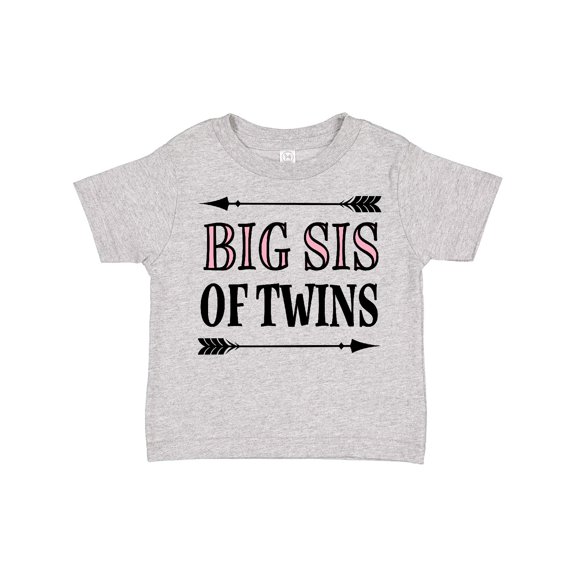 Inktastic Big Sis of Twins Sister Announcement Girls Toddler T-Shirt