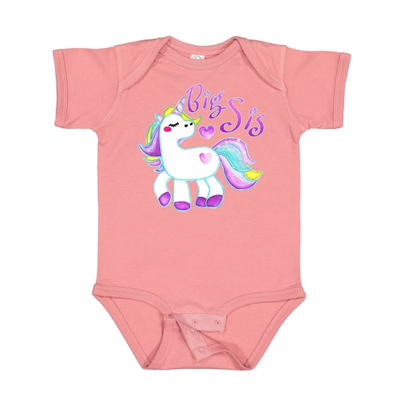 Inktastic Big Sis unicorn Girls Baby Bodysuit