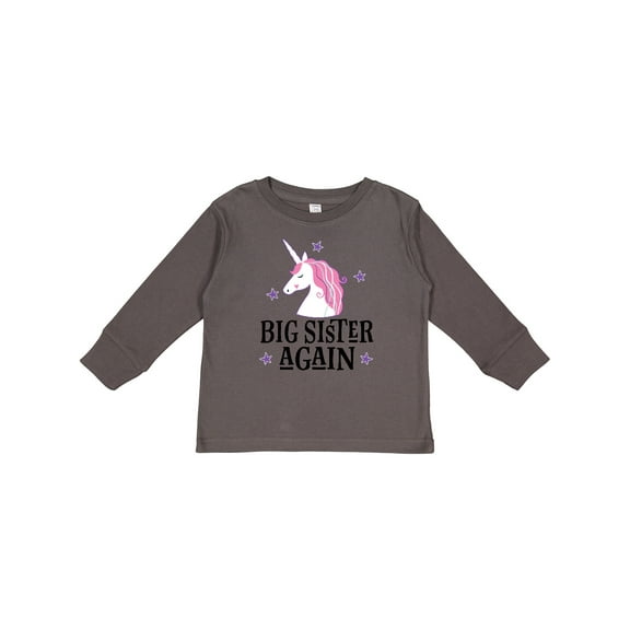 Inktastic Big Sister Again Unicorn Girls Long Sleeve Toddler T-Shirt