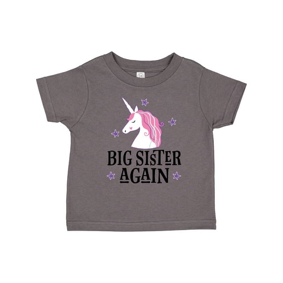 Inktastic Big Sister Again Unicorn Girls Toddler T-Shirt