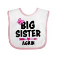 thumbnail image 1 of Inktastic Big Sister Again with Bow and Arrow Girls Baby Bib, 1 of 4