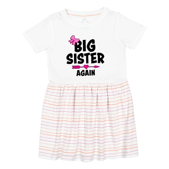 Inktastic Big Sister Again with Bow and Arrow Girls Toddler Dress
