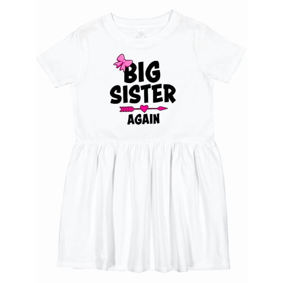 Inktastic Big Sister Again with Bow and Arrow Girls Toddler Dress
