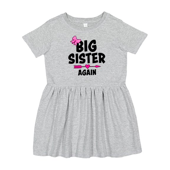 Inktastic Big Sister Again with Bow and Arrow Girls Toddler Dress
