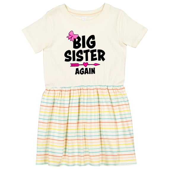 Inktastic Big Sister Again with Bow and Arrow Girls Toddler Dress