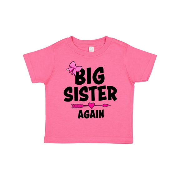 Inktastic Big Sister Again with Bow and Arrow Girls Toddler T-Shirt
