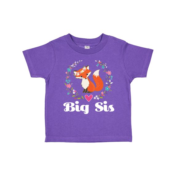 Inktastic Big Sister Announcement Big Sis Fox Girls Toddler T-Shirt