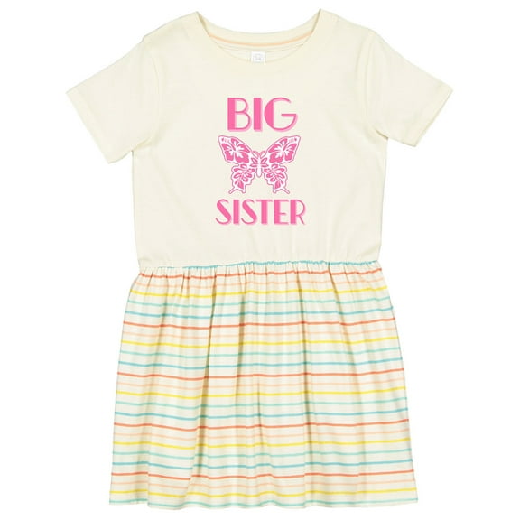 Inktastic Big Sister Announcement Butterfly Girls Toddler Dress