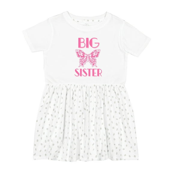 Inktastic Big Sister Announcement Butterfly Girls Toddler Dress