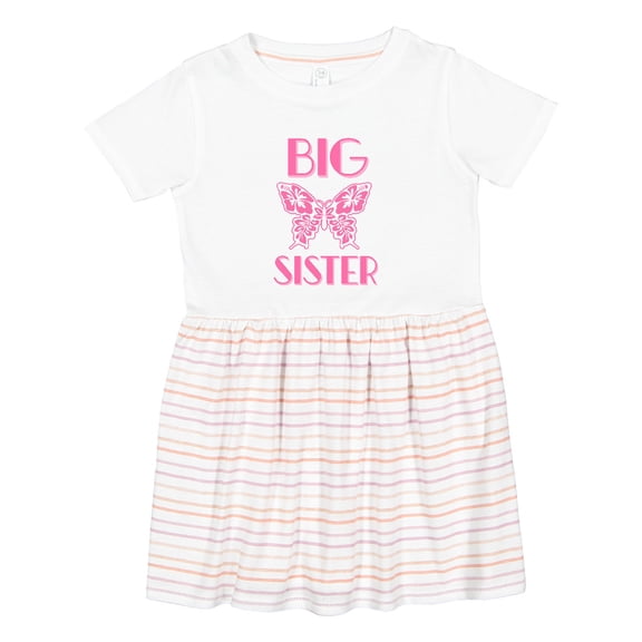 Inktastic Big Sister Announcement Butterfly Girls Toddler Dress