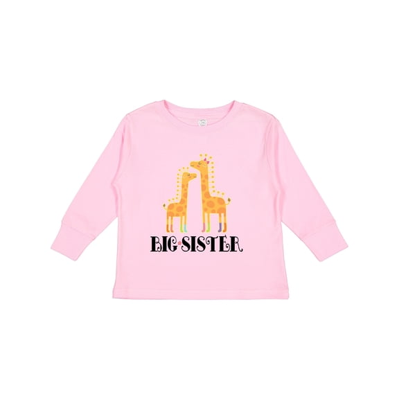 Inktastic Big Sister Announcement Girls Giraffe Girls Long Sleeve Toddler T-Shirt