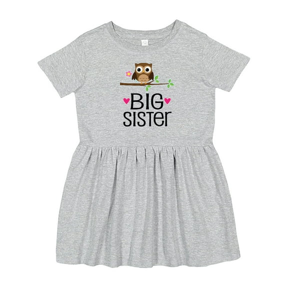 Inktastic Big Sister Announcement Owl Girls Toddler Dress