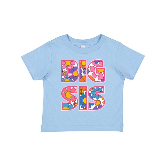 Inktastic Big Sister Announcement Retro Flower Big Sis Girls Toddler T-Shirt