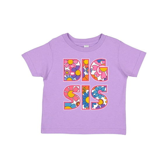 Inktastic Big Sister Announcement Retro Flower Big Sis Girls Toddler T-Shirt