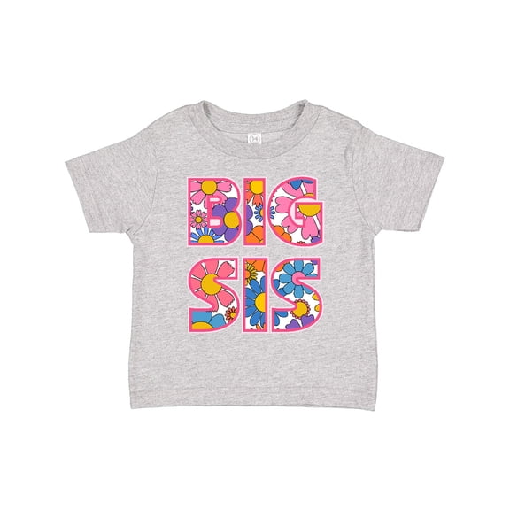 Inktastic Big Sister Announcement Retro Flower Big Sis Girls Toddler T-Shirt