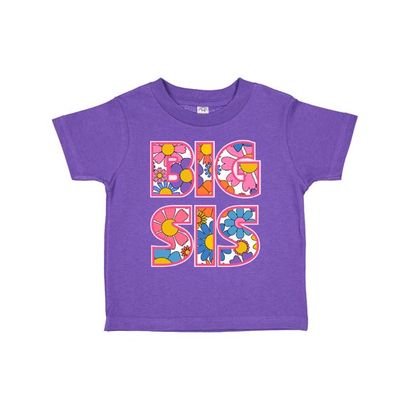 Inktastic Big Sister Announcement Retro Flower Big Sis Girls Toddler T-Shirt