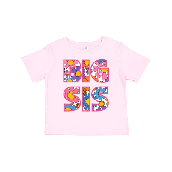 Inktastic Big Sister Announcement Retro Flower Big Sis Girls Toddler T-Shirt