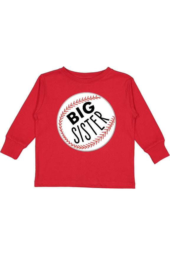 Big Sister Baseball Girls Long Sleeve Toddler T-Shirt