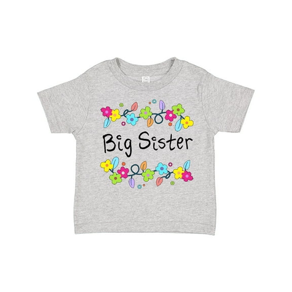 Inktastic Big Sister - Bright Flowers Girls Toddler T-Shirt