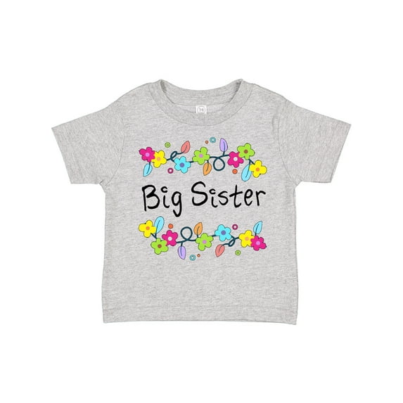 Inktastic Big Sister - Bright Flowers Girls Toddler T-Shirt