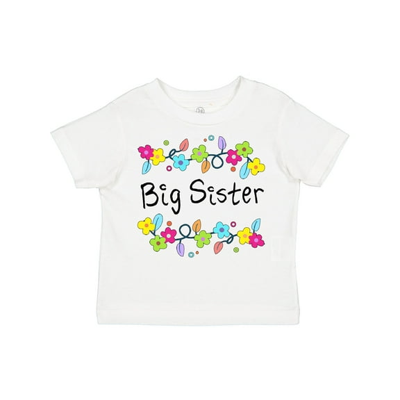 Inktastic Big Sister - Bright Flowers Girls Toddler T-Shirt