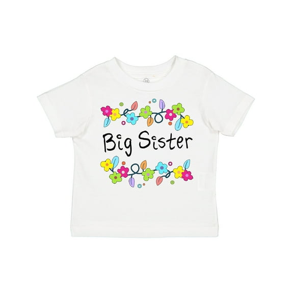 Inktastic Big Sister - Bright Flowers Girls Toddler T-Shirt