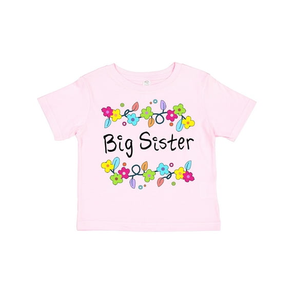 Inktastic Big Sister - Bright Flowers Girls Toddler T-Shirt