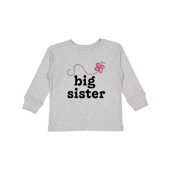 Inktastic Big Sister Butterfly Announcement Girls Long Sleeve Toddler T-Shirt