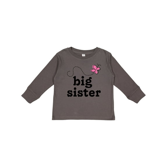 Inktastic Big Sister Butterfly Announcement Girls Long Sleeve Toddler T-Shirt