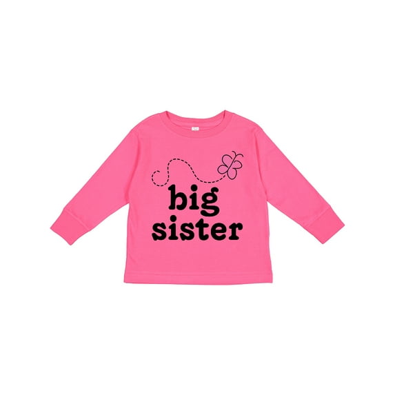 Inktastic Big Sister Butterfly Announcement Girls Long Sleeve Toddler T-Shirt