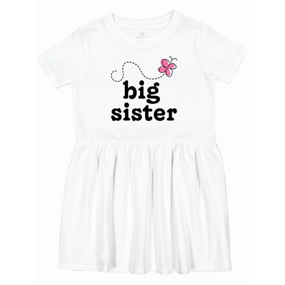 Inktastic Big Sister Butterfly Announcement Girls Toddler Dress