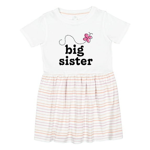 Inktastic Big Sister Butterfly Announcement Girls Toddler Dress